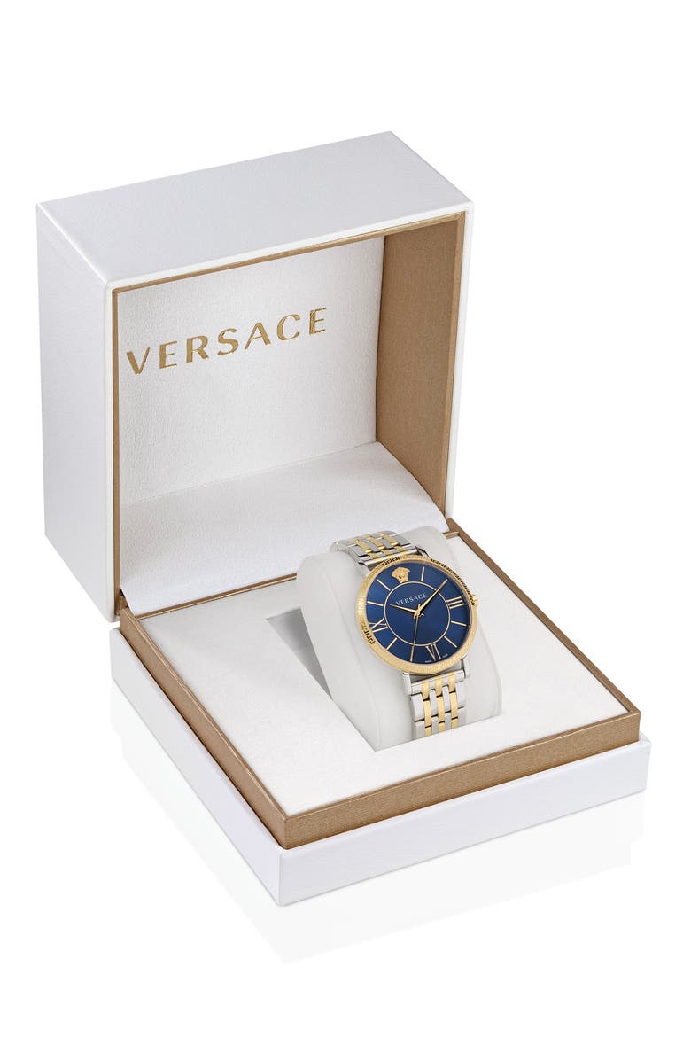 V-Eternal Stainless Steel Strap Watch, 42mm, Main, color, TWO TONE/BLUE