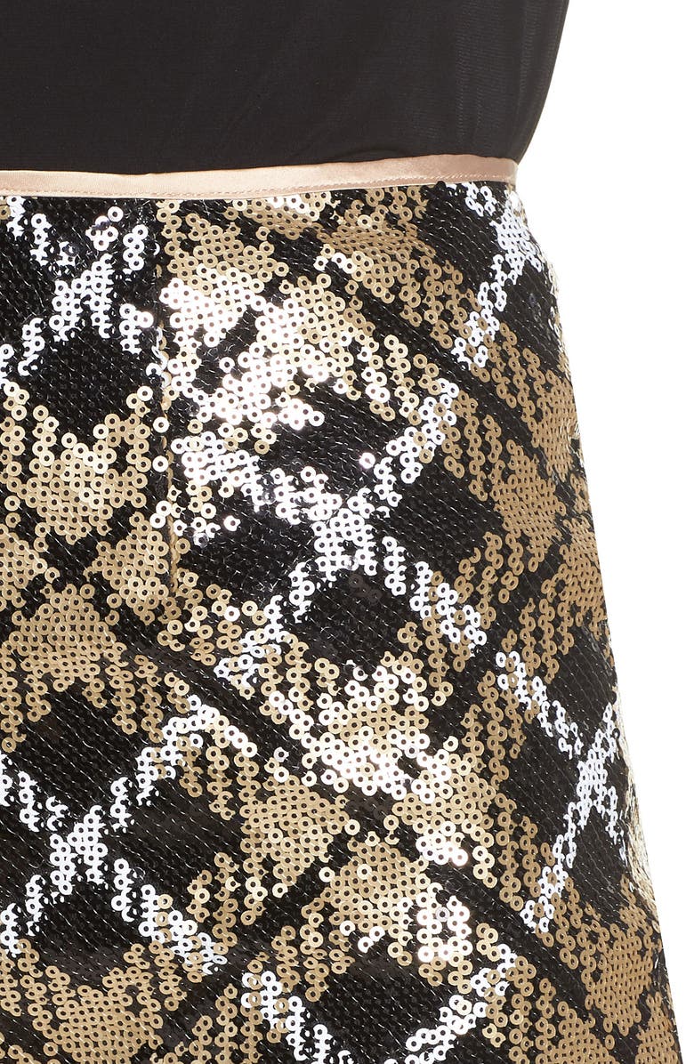 Eliza J Sequin Plaid Pencil Skirt, Alternate, color,