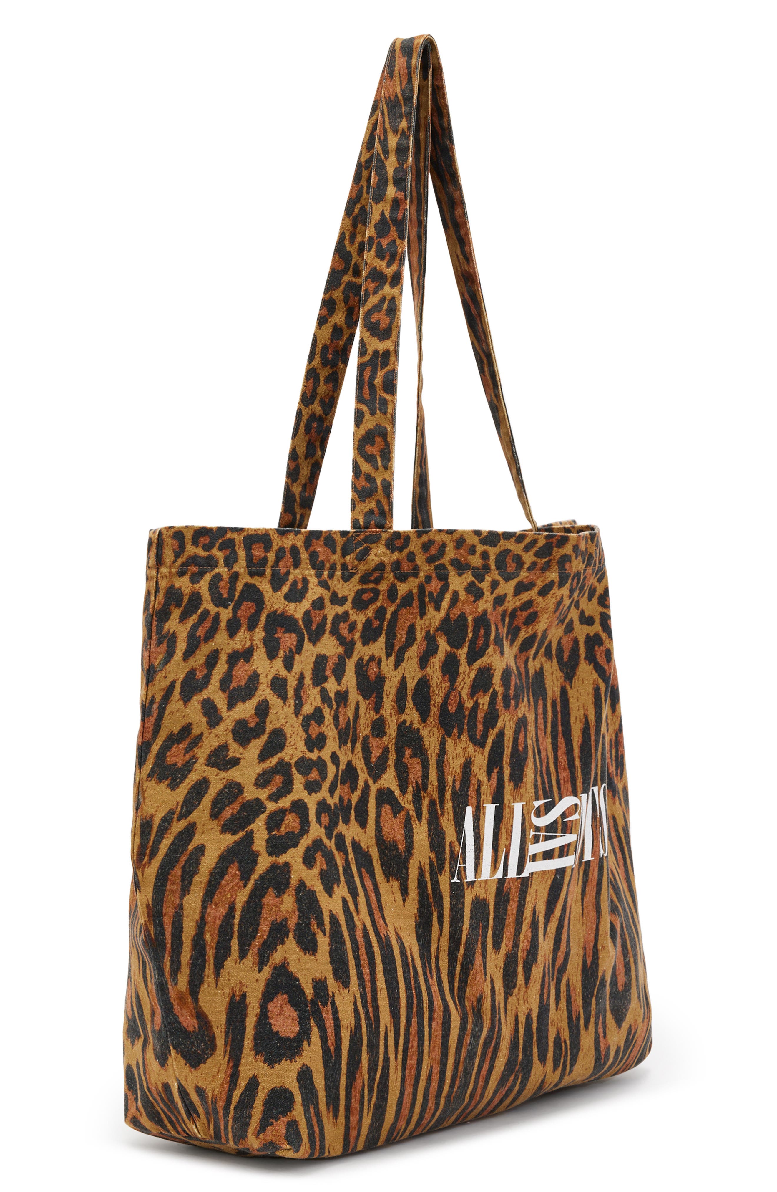 AllSaints Oppose Distorted Cotton Tote Bag, Alternate, color, 