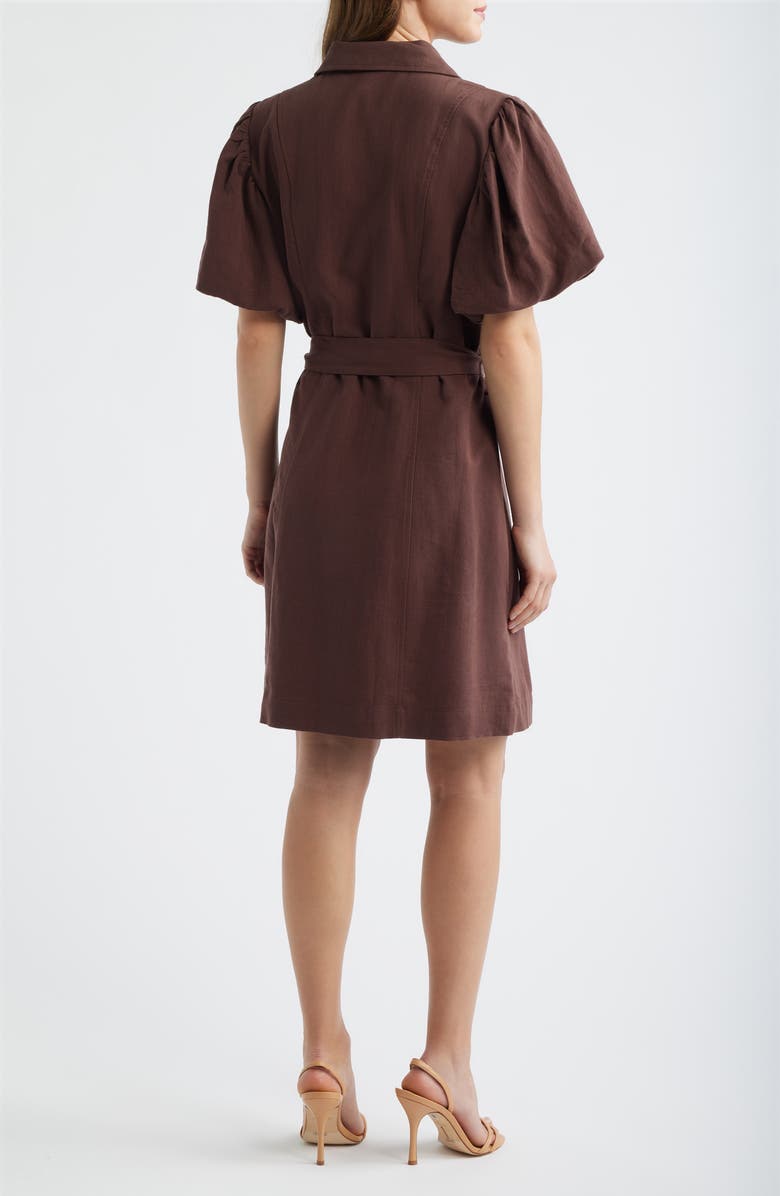Brave+True Lenni Button Front Minidress, Alternate, color, Chocolate