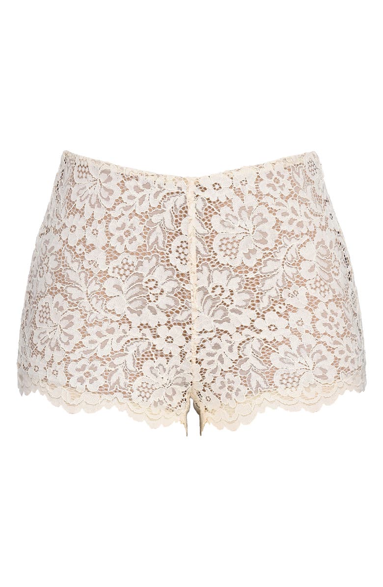 HOUSE OF CB Margot Vintage Corded Lace Micro Shorts, Alternate, color,