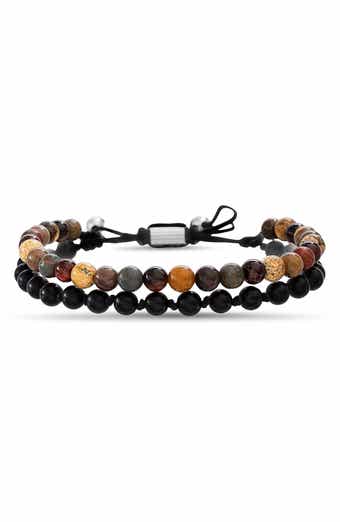 NORDSTROM RACK Double Cord Stone Bead Slider Bracelet