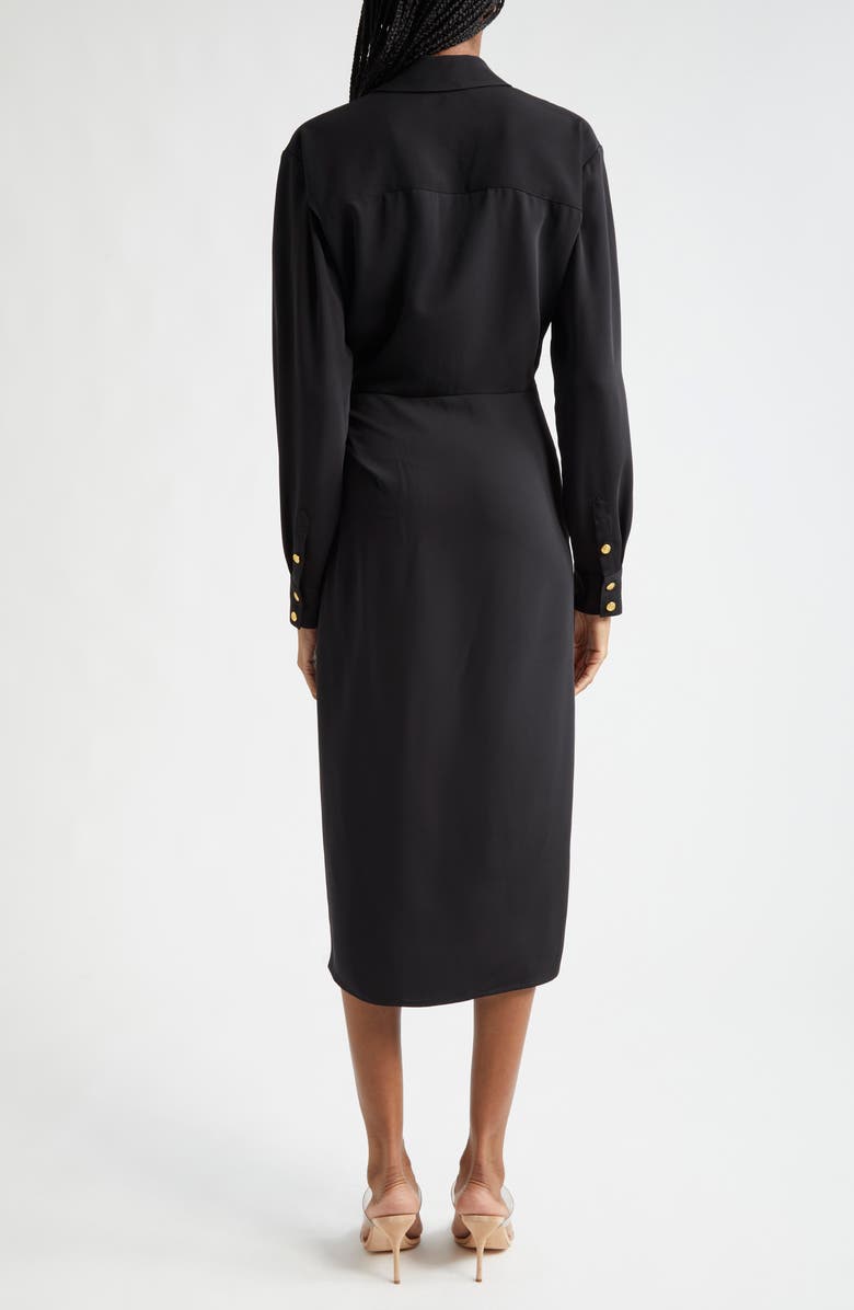 Veronica Beard Wright Asymmetric Button Long Sleeve Shirtdress, Alternate, color,