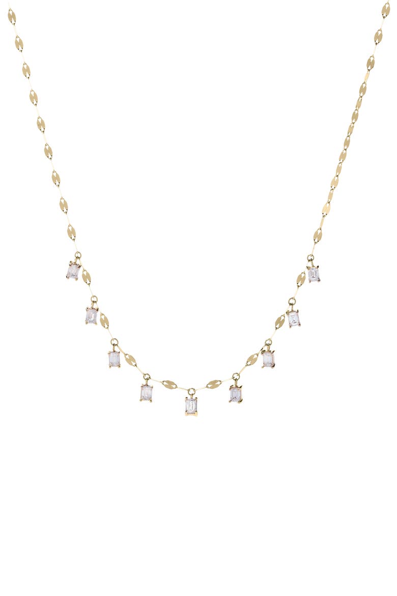 14K Gold Solo Emerald Diamond Charm Necklace, Main, color, YELLOW GOLD