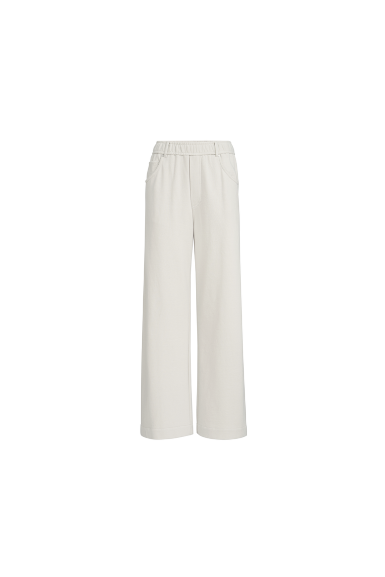 Smooth French terry trousers, Alternate, color, Milk