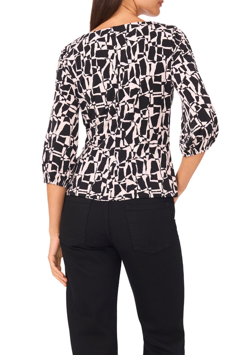 Vince Camuto Ity Wrap Surplice Neck Blouse, Alternate, color, Rich Black