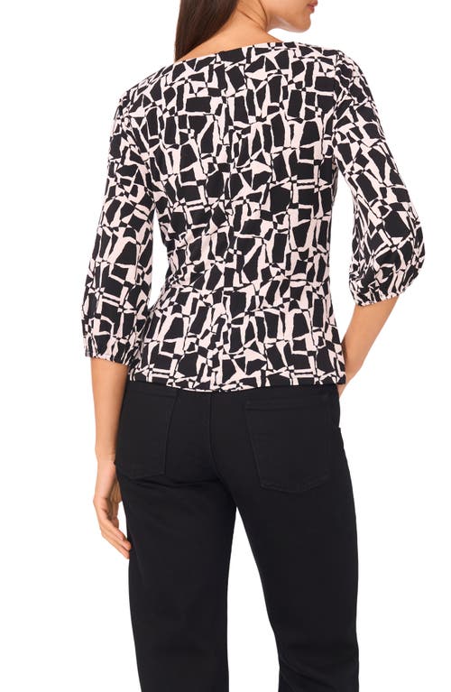 Vince Camuto Ity Wrap Surplice Neck Blouse In Black