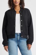 Caslon® Quilted Cotton Bomber Jacket