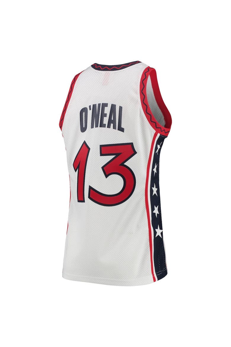 Men's Mitchell & Ness Shaquille O'Neal White USA Basketball 1996 Hardwood Classics Authentic Jersey, Alternate, color, White