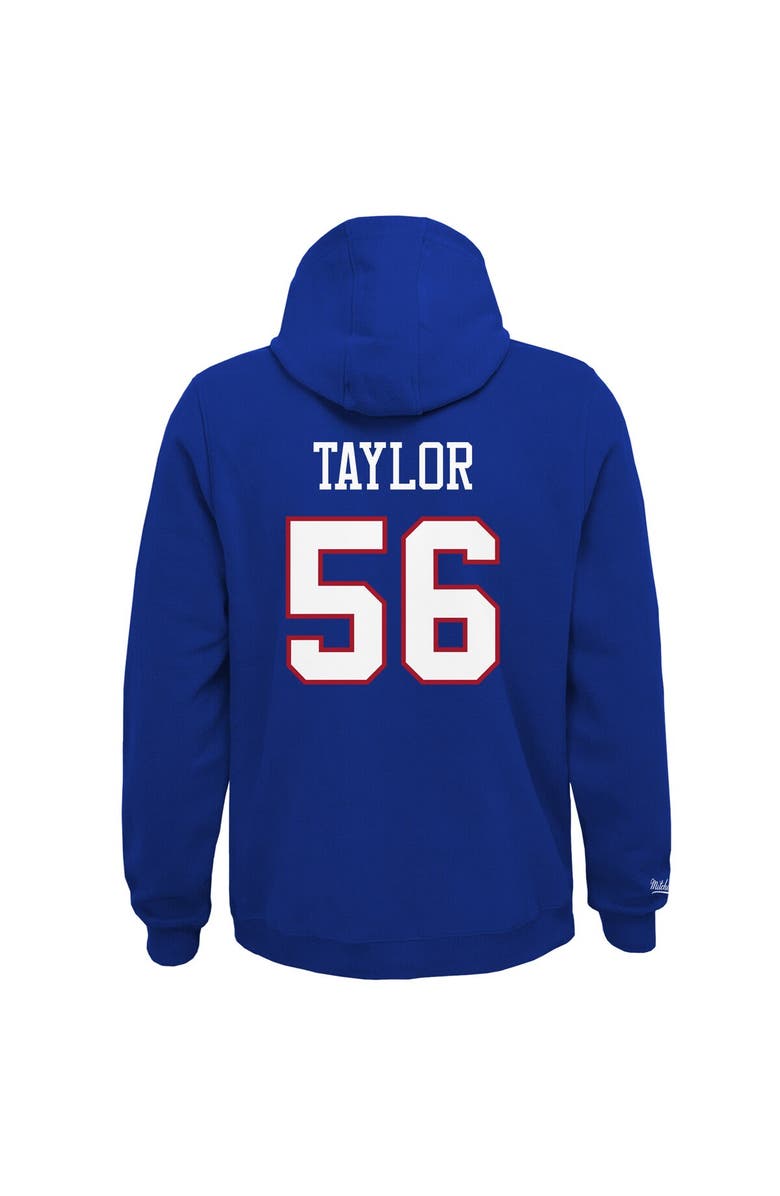 Mitchell & Ness Youth Mitchell & Ness Lawrence Taylor Royal New York Giants Retired Player Name & Number Fleece Pullover Hoodie, Alternate, color,