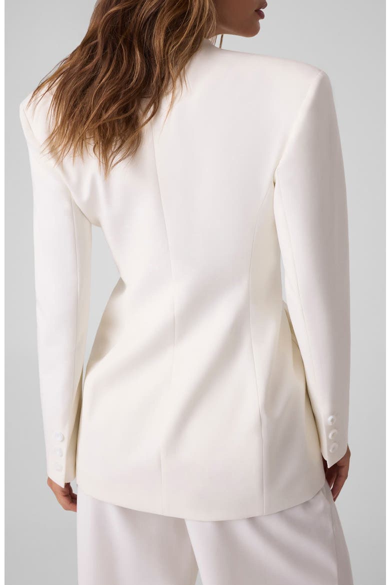 One-Button Structured Blazer, Alternate, color, OPEN WHITE