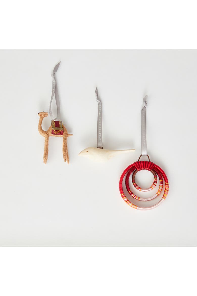 Peaceful Journey Trio - Ornaments, Main, color, Red