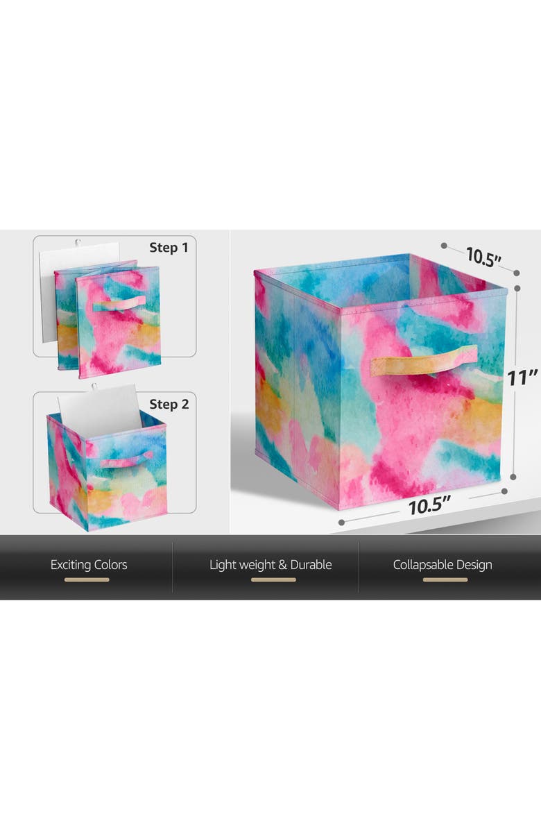 SORBUS 6-Pack Collapsible Storage Cubes, Alternate, color, Watercolor