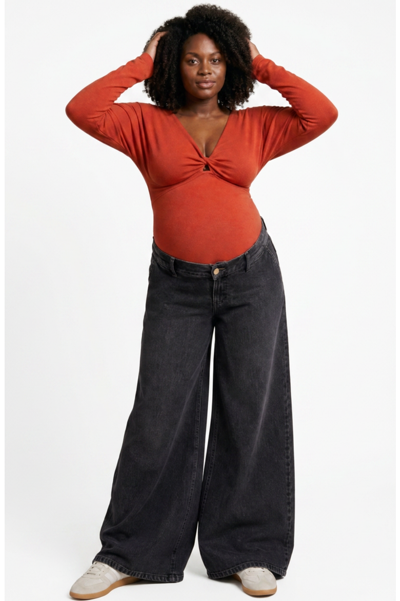 Maternity Superwide Leg  Jeans Rodeo, Alternate, color, Grey