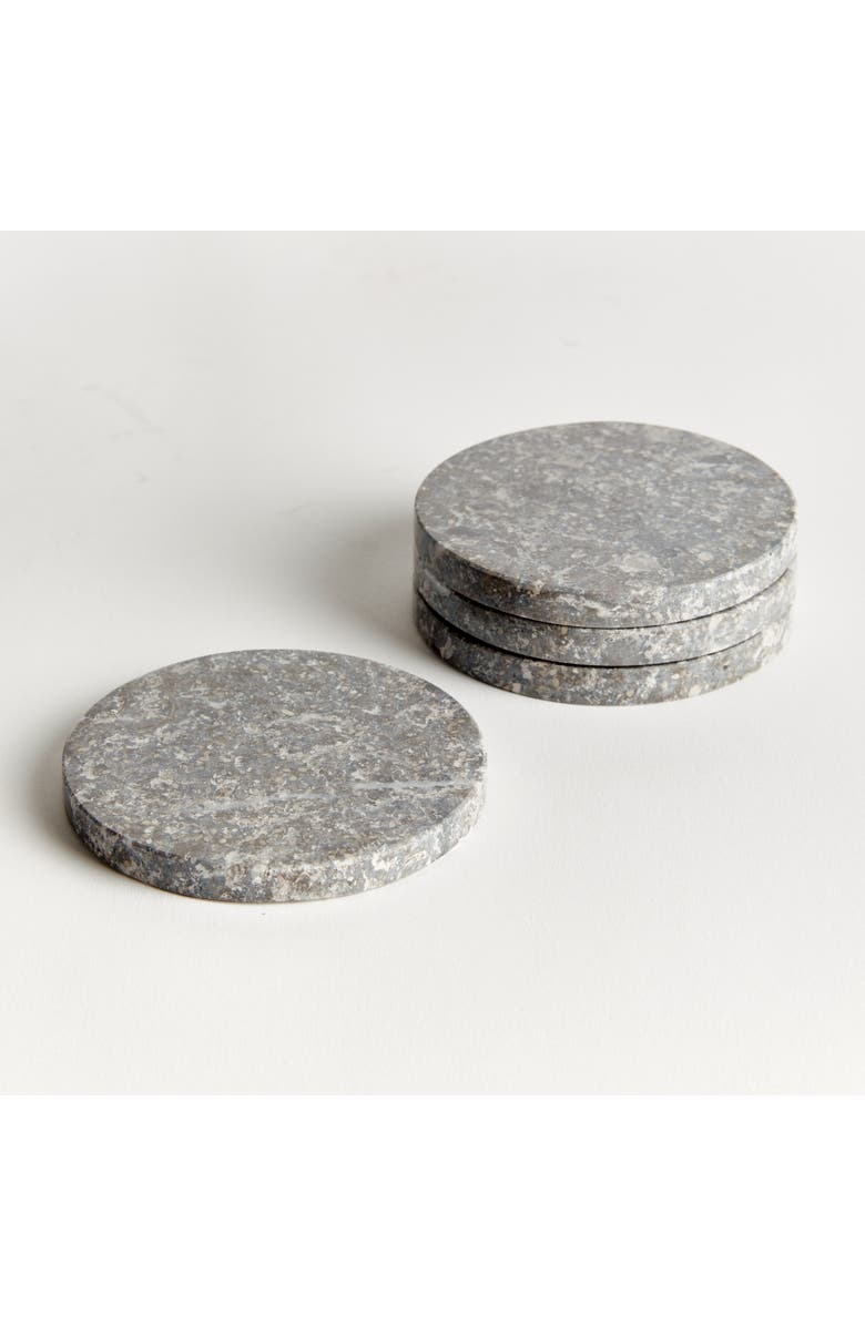 Napa Home & Garden Marcello Coasters, Set of 4 - Gray Marble - Unique Veining, Alternate, color, 