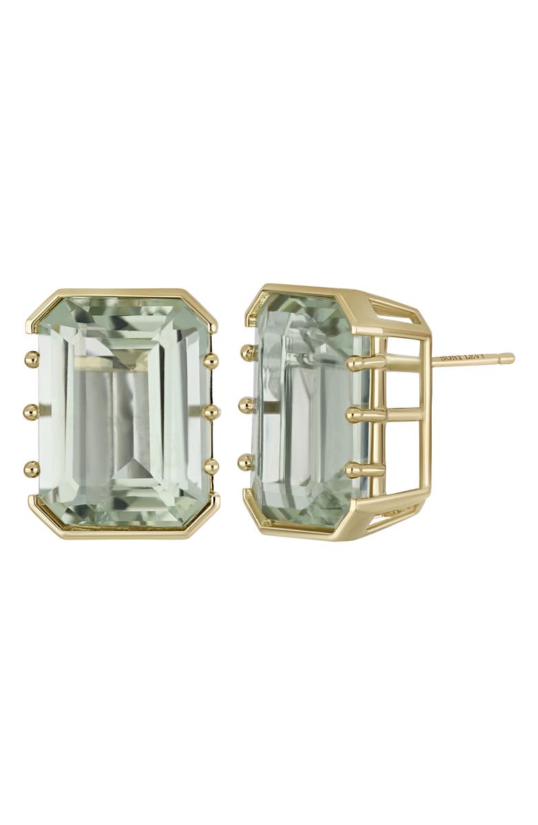 Bony Levy Green Amethyst Stud Earrings, Main, color, 14K Yellow Gold