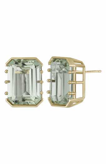 Bony Levy Green Amethyst Stud Earrings