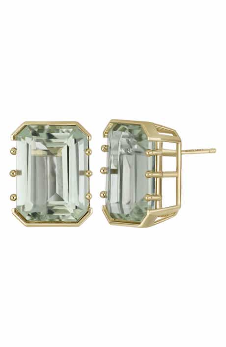 Bony Levy Green Amethyst Stud Earrings