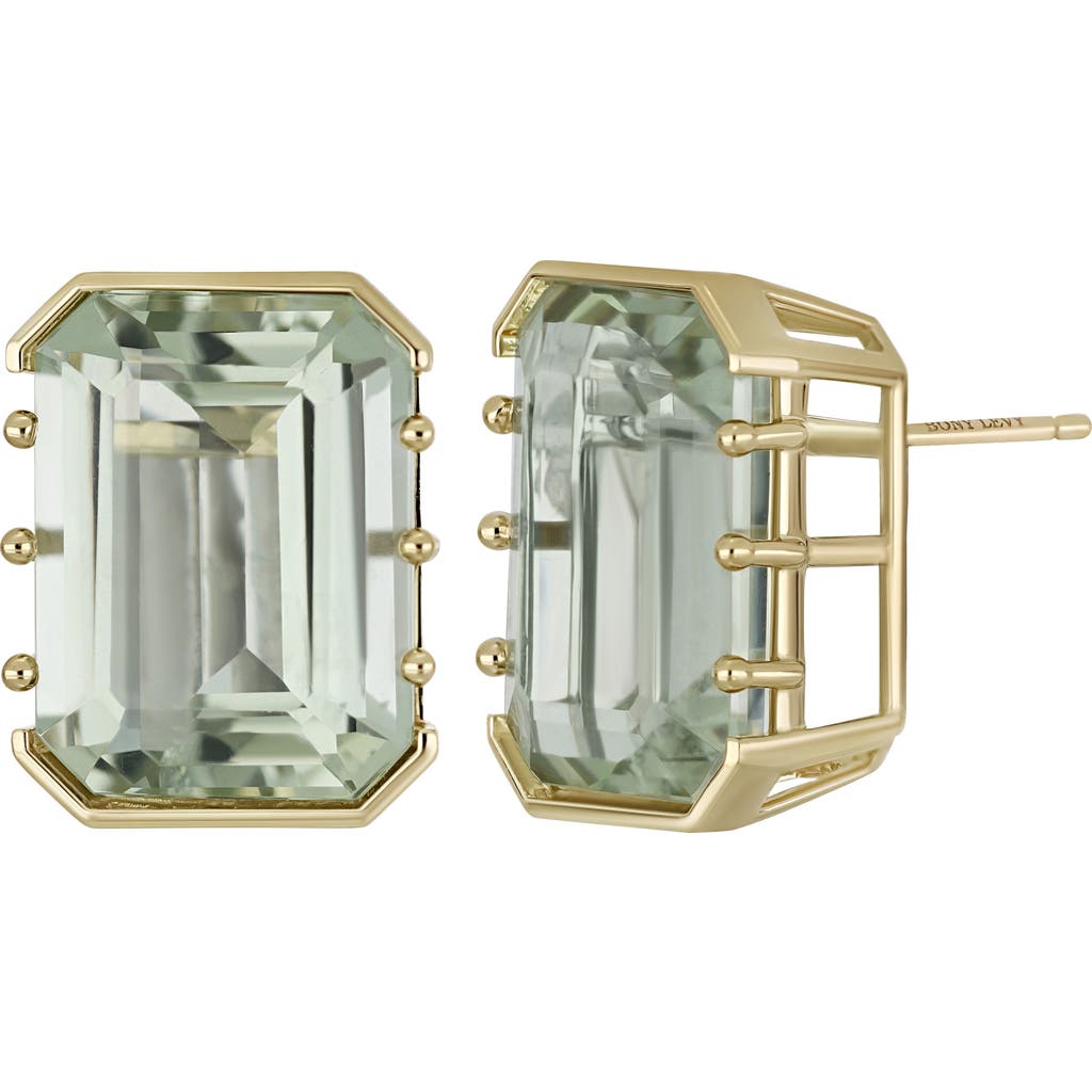 Bony Levy Green Amethyst Stud Earrings In Green