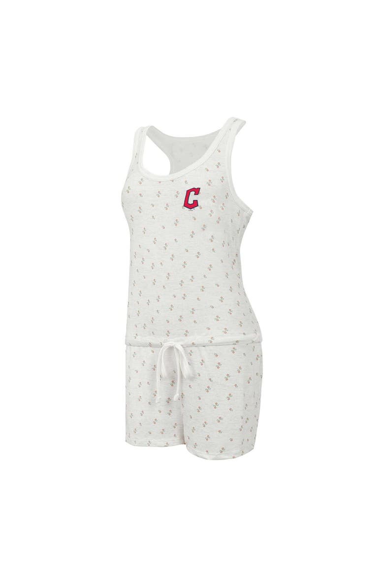 Women's Concepts Sport Cream Cleveland Guardians Gardner Hacci Knit Romper, Alternate, color, Cream