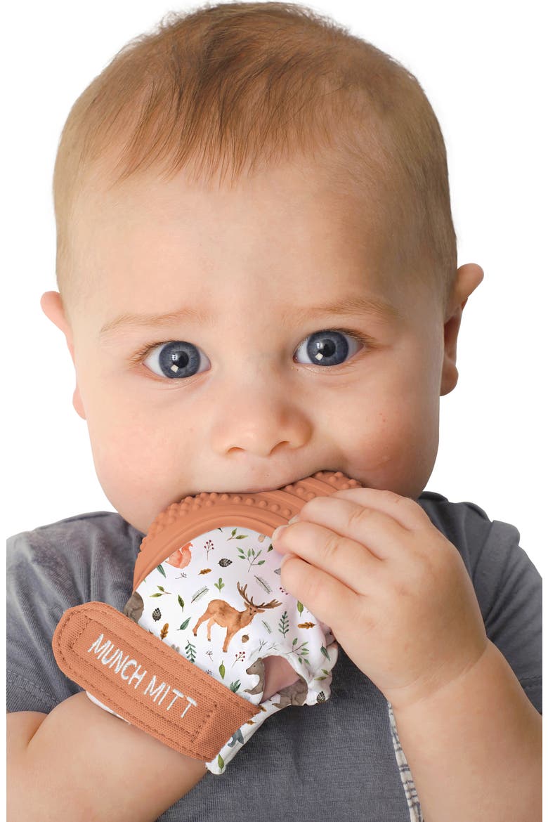 Teething Mitt, Alternate, color, WOODLAND