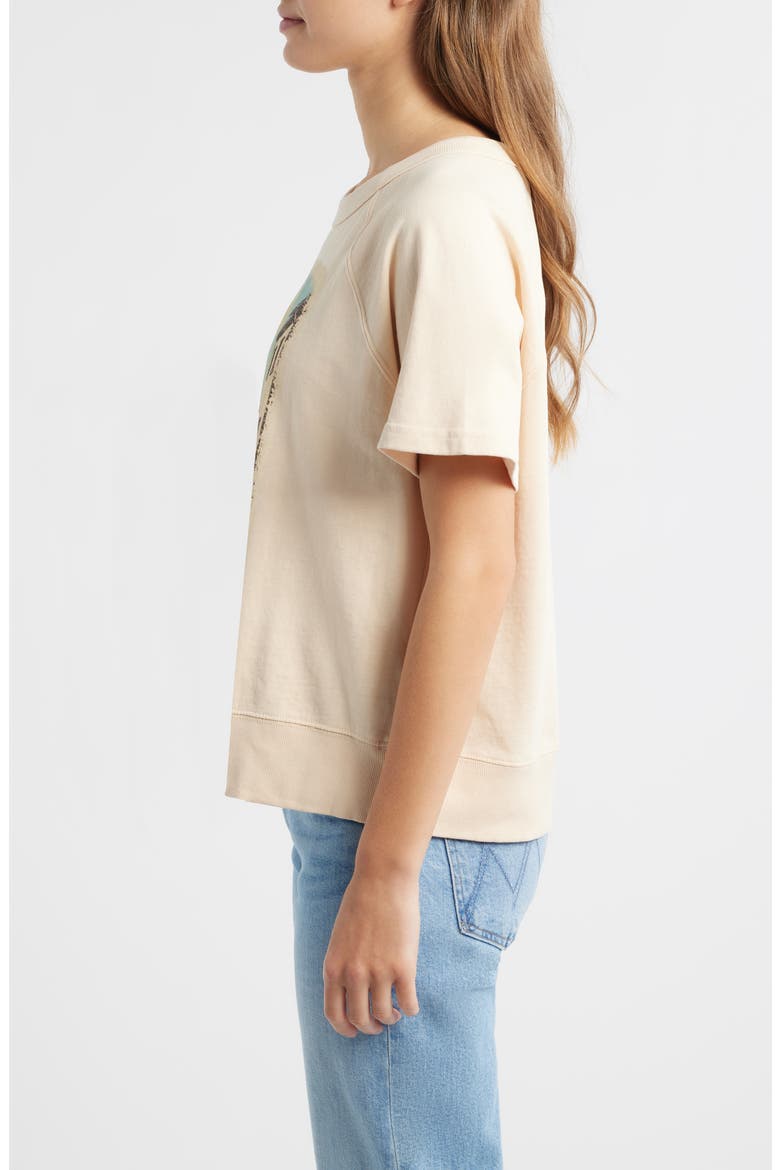 Florence Short Sleeve Cotton Graphic Sweatshirt, Alternate, color, ECRU