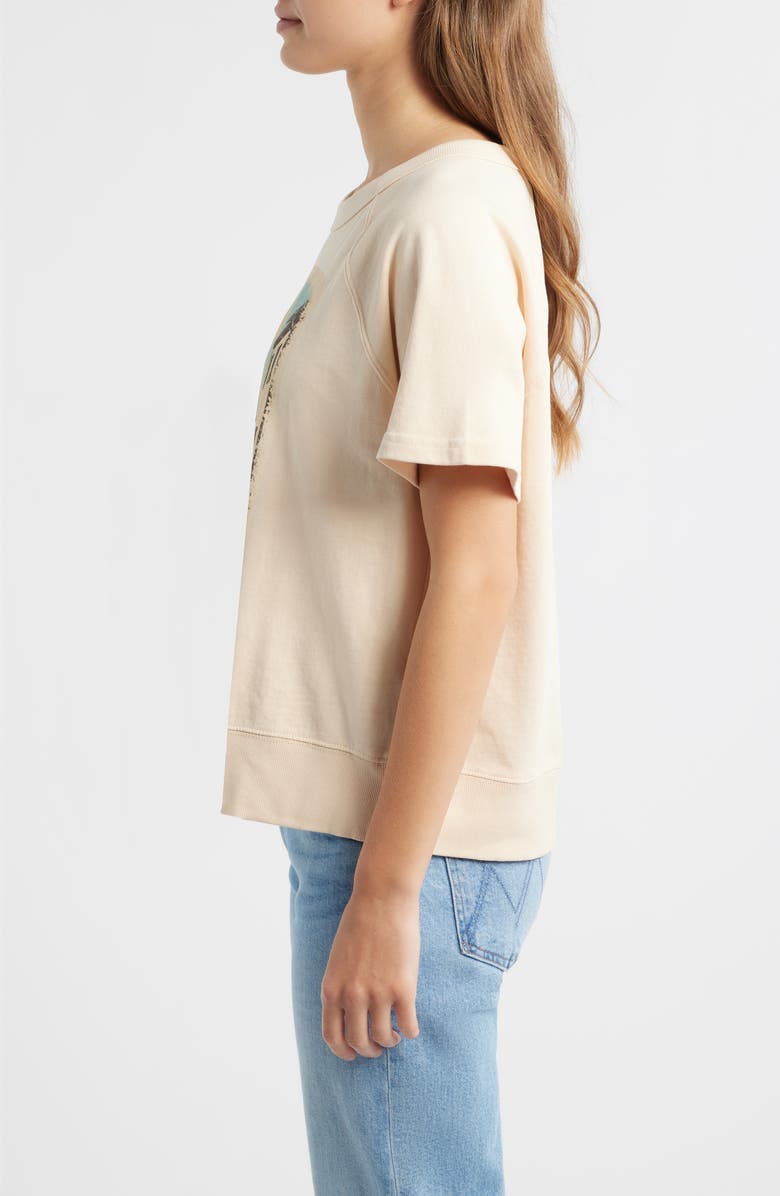 CITY BLUES Florence Short Sleeve Cotton Graphic Sweatshirt, Alternate, color, Ecru