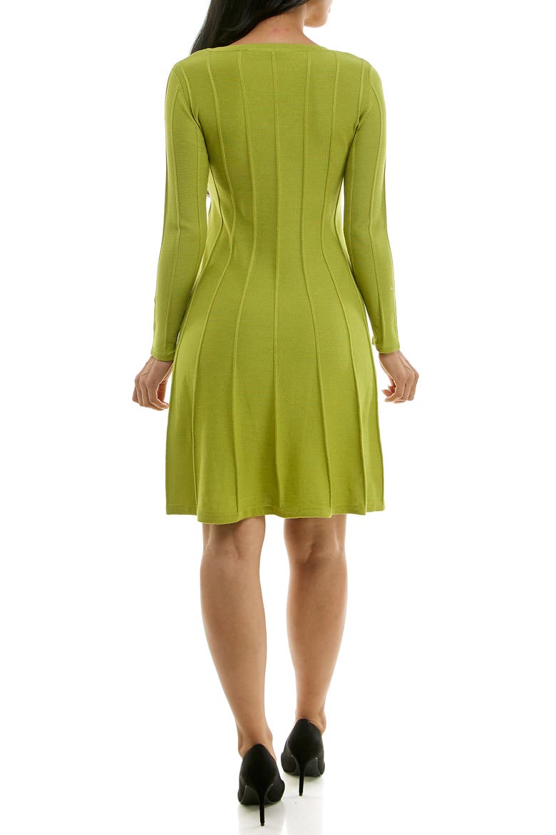 Long Sleeve A-Line Sweater Dress, Alternate, color, OLIVE OIL