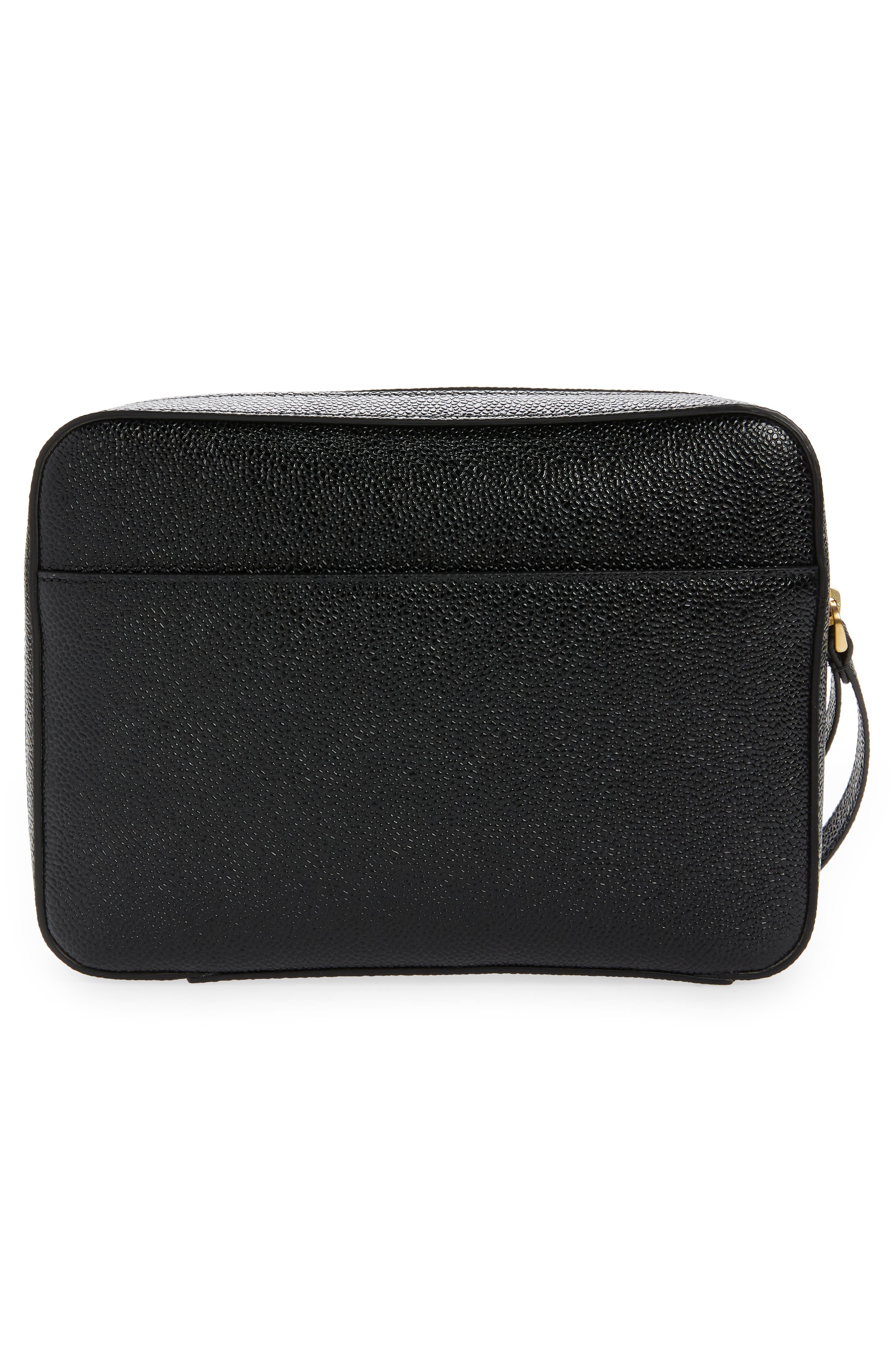 Thom Browne Leather Dopp Kit, Alternate, color, 