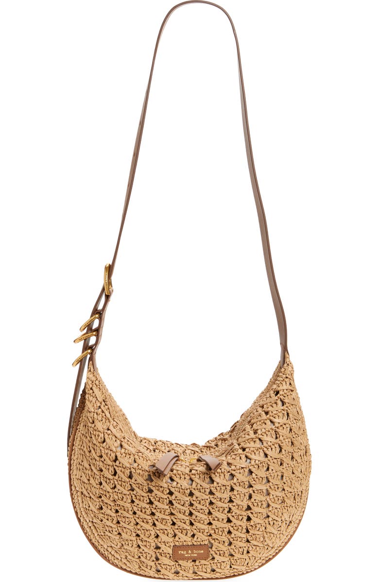 rag & bone Medium Mercer Woven Straw Hobo Bag, Main, color,