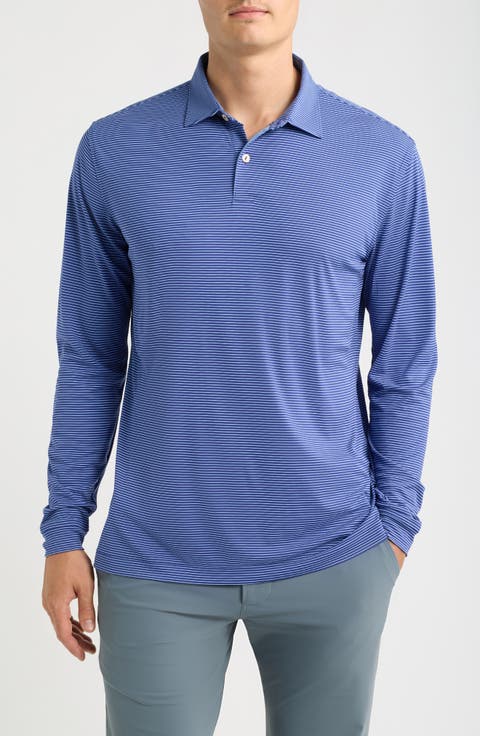 Featherweight Park Stripe Long Sleeve Performance Polo