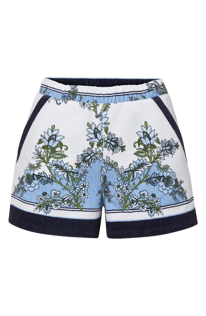 Veronica Beard Tijana Pull-On Shorts, Alternate, color, Blue Jay Multi