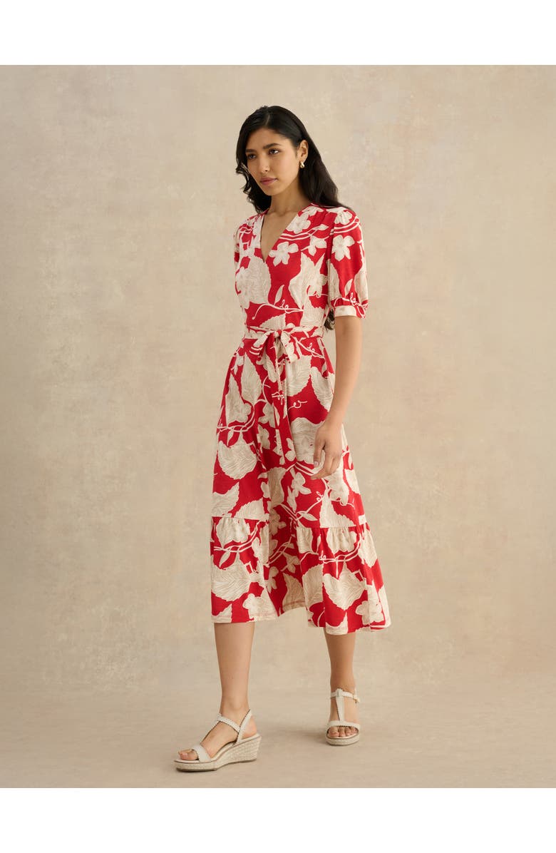 HOBBS LONDON Martha Floral Jersey Dress, Main, color, Redcream