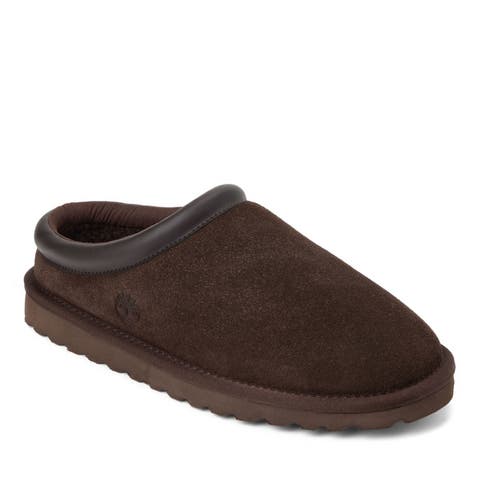 Genuine Suede Clog With Padded Cuff Men's Slippers