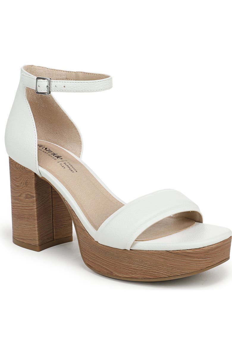 LifeStride Ashland Ankle Strap Platform Sandal, Main, color, White