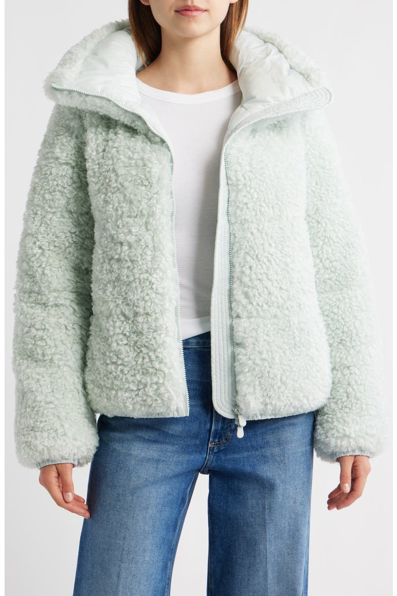 Kennie Water Repellent Faux Shearling Jacket, Alternate, color, GLACIER BLUE