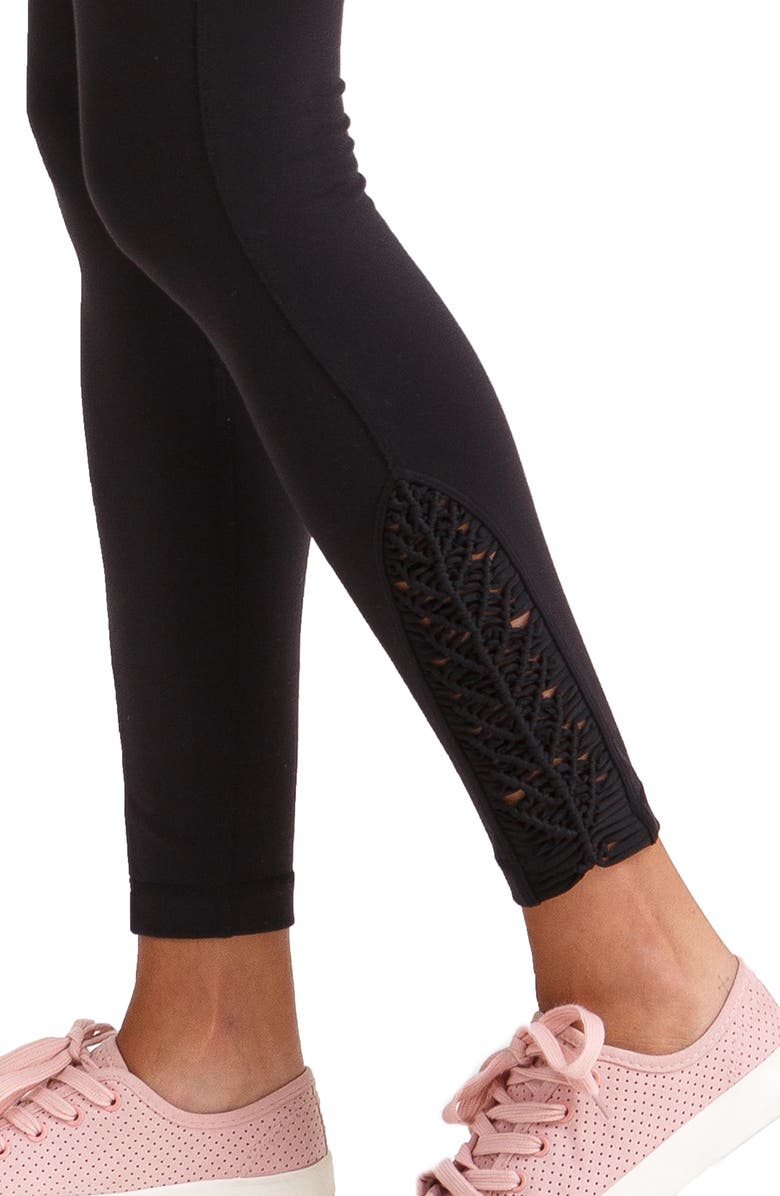 Ingrid & Isabel<sup>®</sup> Active Maternity Leggings with Macramé Detail, Alternate, color, 