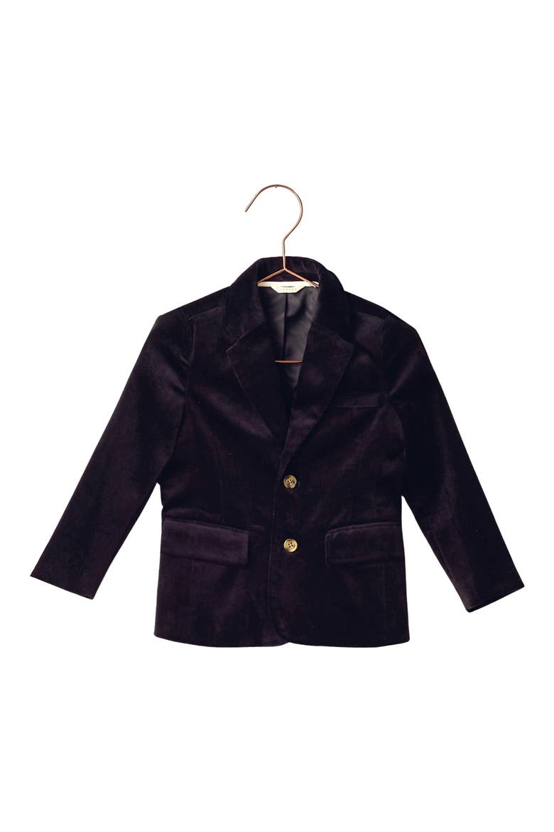 Kids' Sebastian Velvet Blazer, Main, color, BLACK