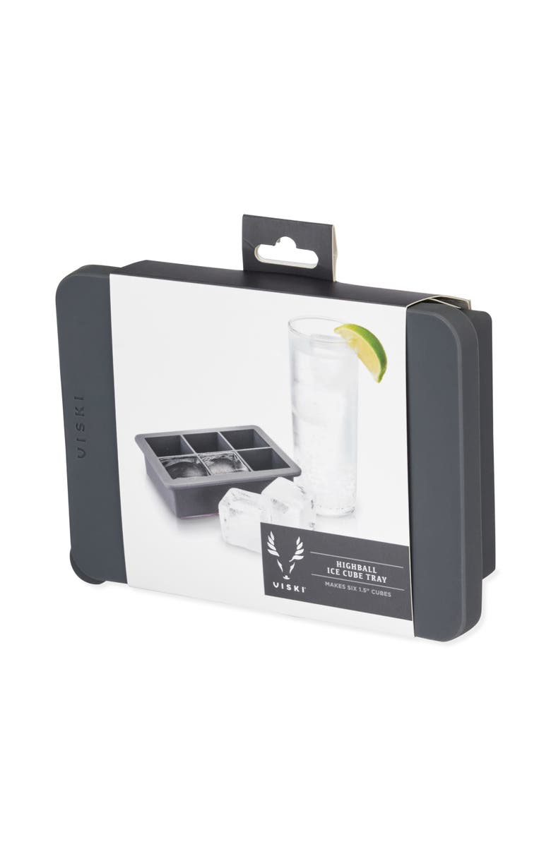 Viski Glacier Highball Ice Cube Tray with Lid, Alternate, color, Grey