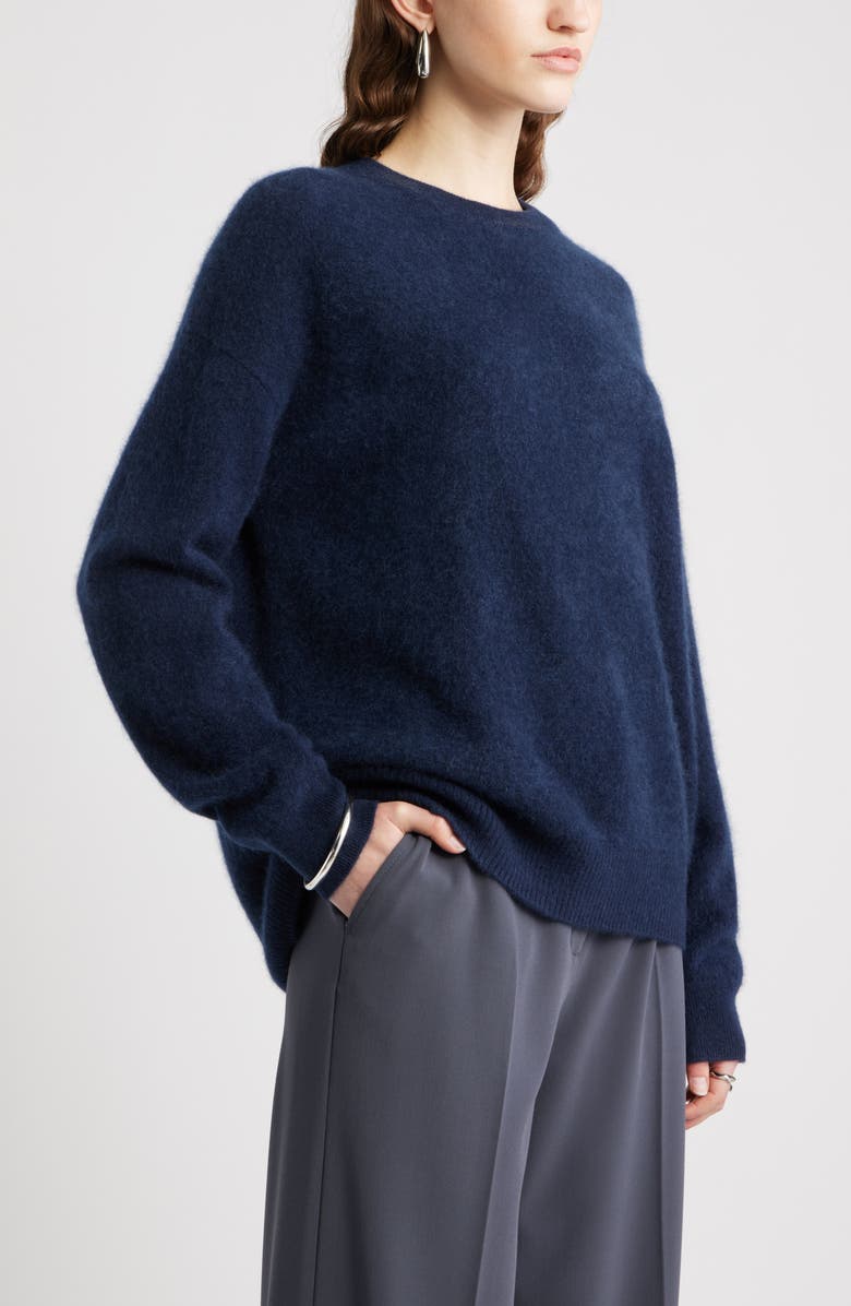 Nordstrom Brushed Cashmere Sweater, Alternate, color, Navy Night
