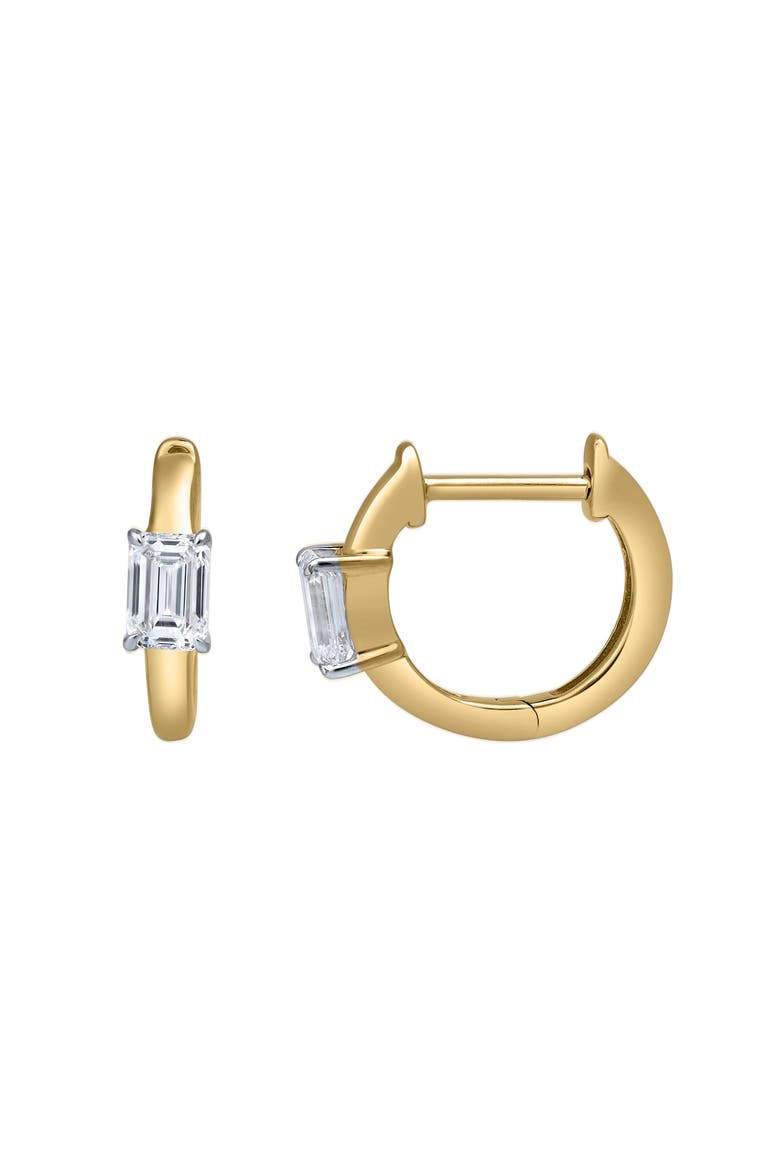 Emerald Elegance 14K Gold Lab Grown Diamond Huggies - 0.50 ct, Main, color, 14K Yellow Gold