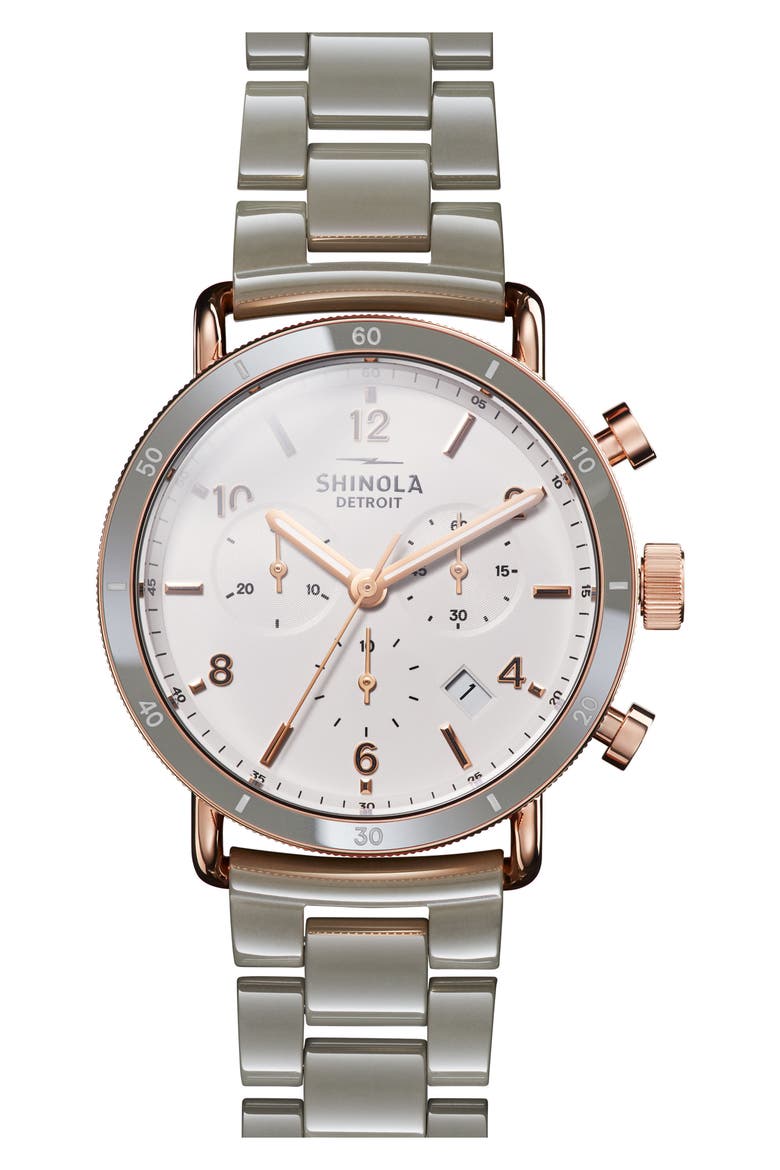 The Canfield Chrono Bracelet Watch, 40mm, Main, color, SOFTWHITE