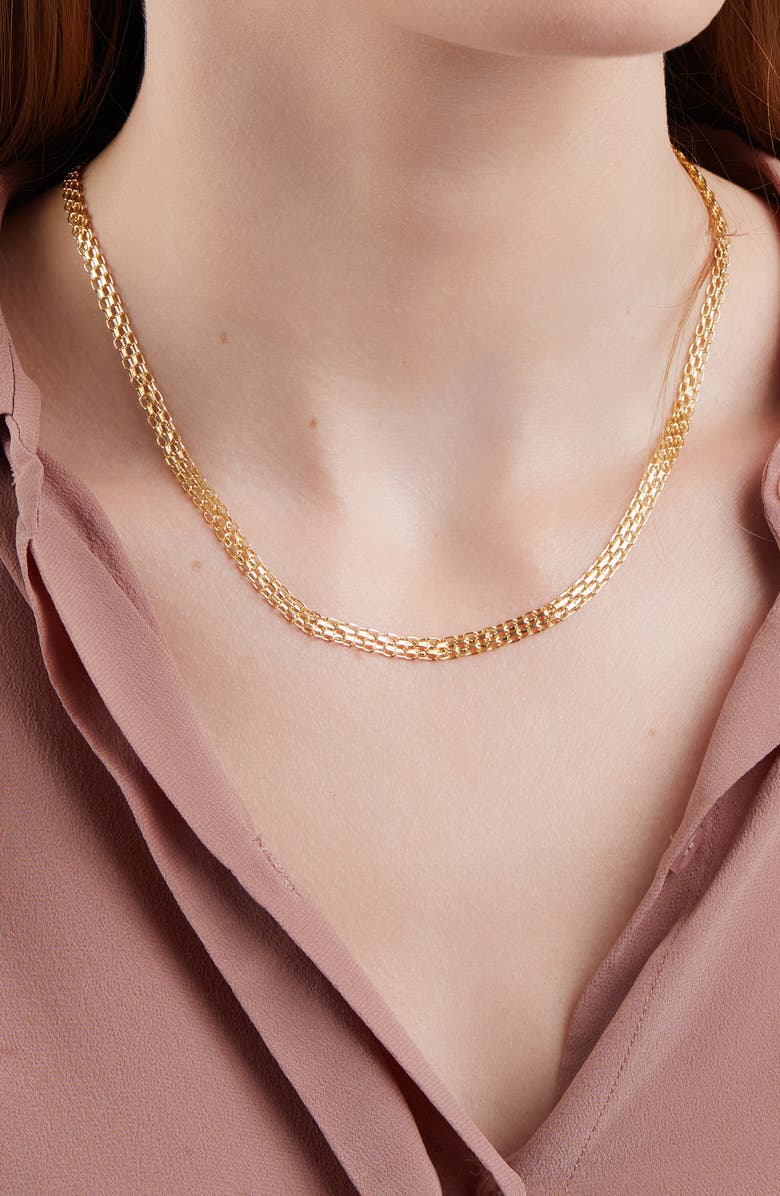 Bony Levy 14K Gold Triple Row Flat Chain Link Necklace, Alternate, color,