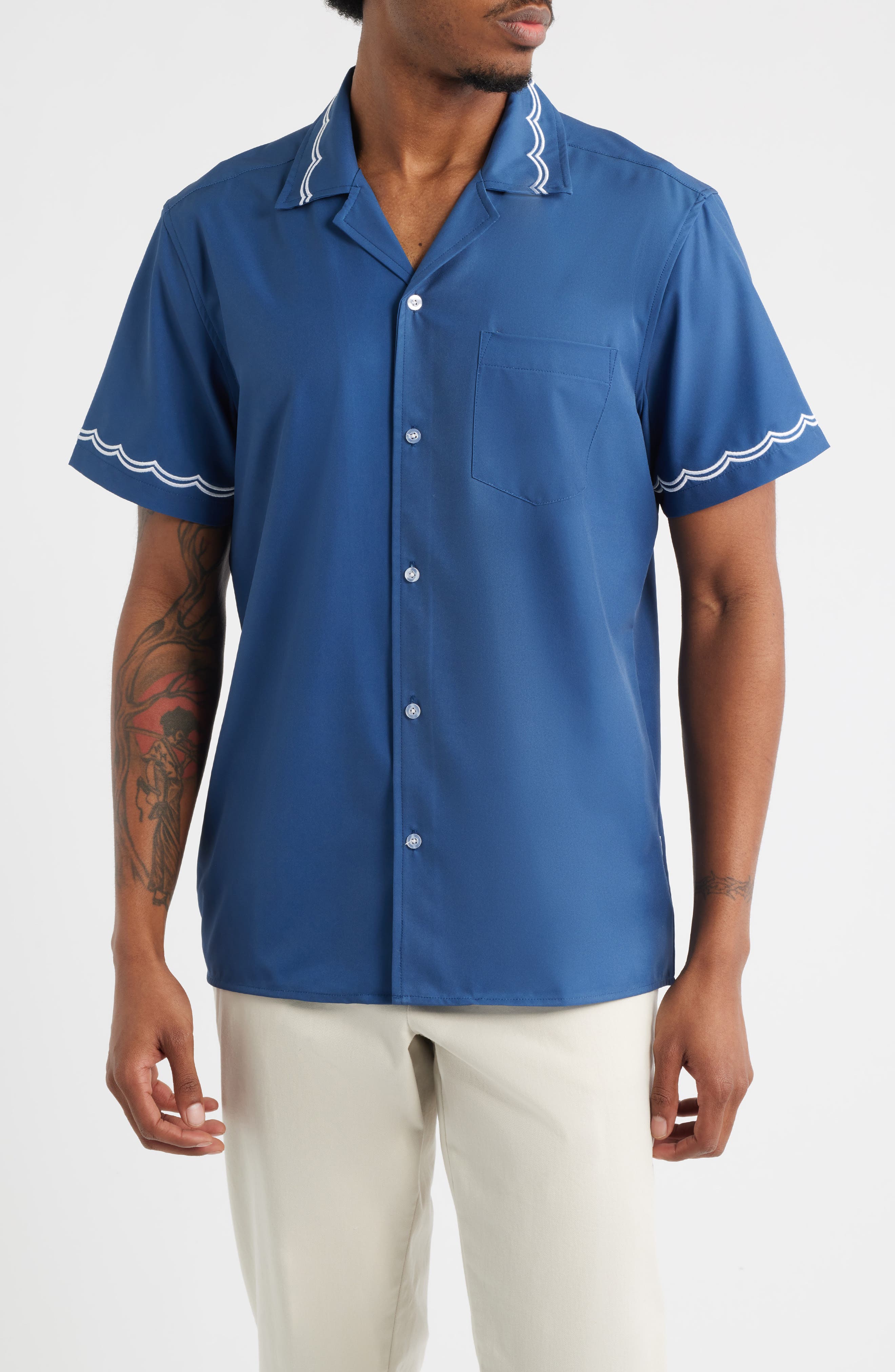 Blue Waves Performance Camp Shirt