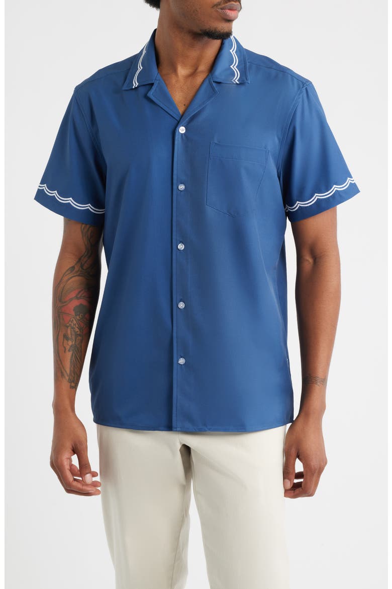 Blue Waves Performance Camp Shirt, Main, color, BLUE