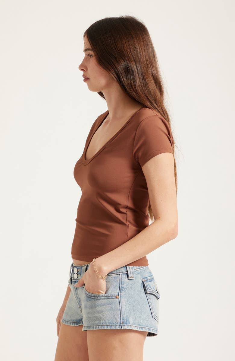 PacSun Tatum Stripe Low Rise Denim Micro Shorts, Alternate, color, Dark Indigo