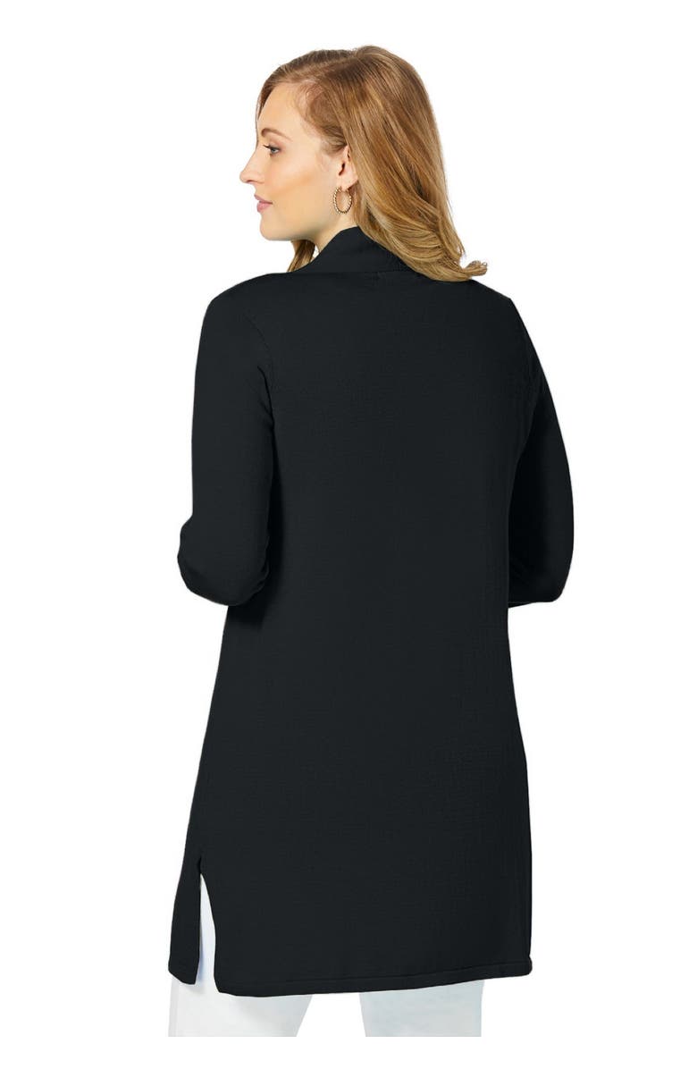 Jessica London Fine Gauge Cardigan Topper, Alternate, color, Black