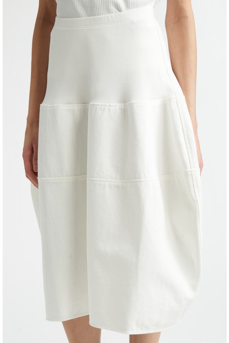 Rounded Cotton Twill Skirt, Alternate, color, WHITE
