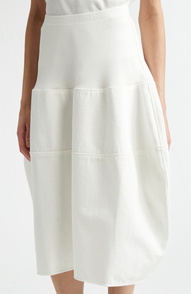 MELITTA BAUMEISTER Rounded Cotton Twill Skirt, Alternate, color, White