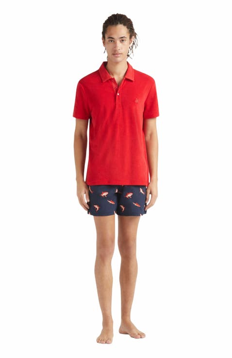 Men Terry Polo Shirt Solid